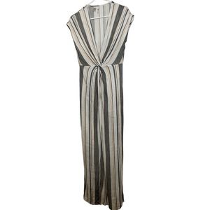 Lulus Womens French Countryside Striped‎ Print High-Low Dress Size S